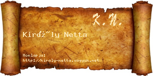 Király Netta névjegykártya