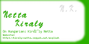 netta kiraly business card